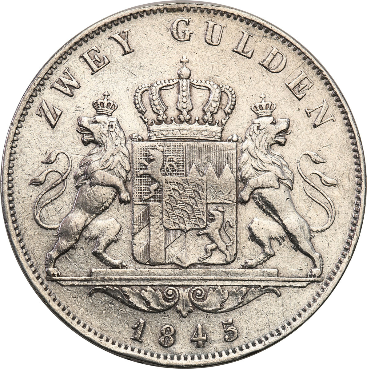 Niemcy, Bawaria. Ludwik I (1825-1848). 2 guldeny 1845, Monachium